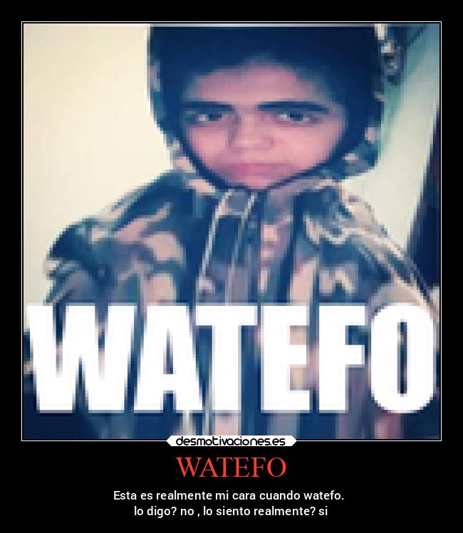 WATEFO - Esta es realmente mi cara cuando watefo.
lo digo? no , lo siento realmente? si