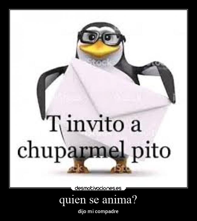quien se anima? - dijo mi compadre