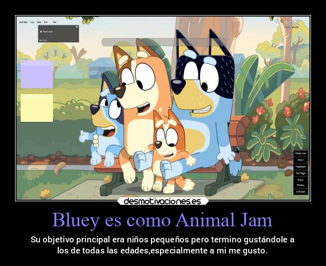 carteles motivaciones perro azul blue heeler red caricatura bluey animal jam ninos pequeno desmotivaciones