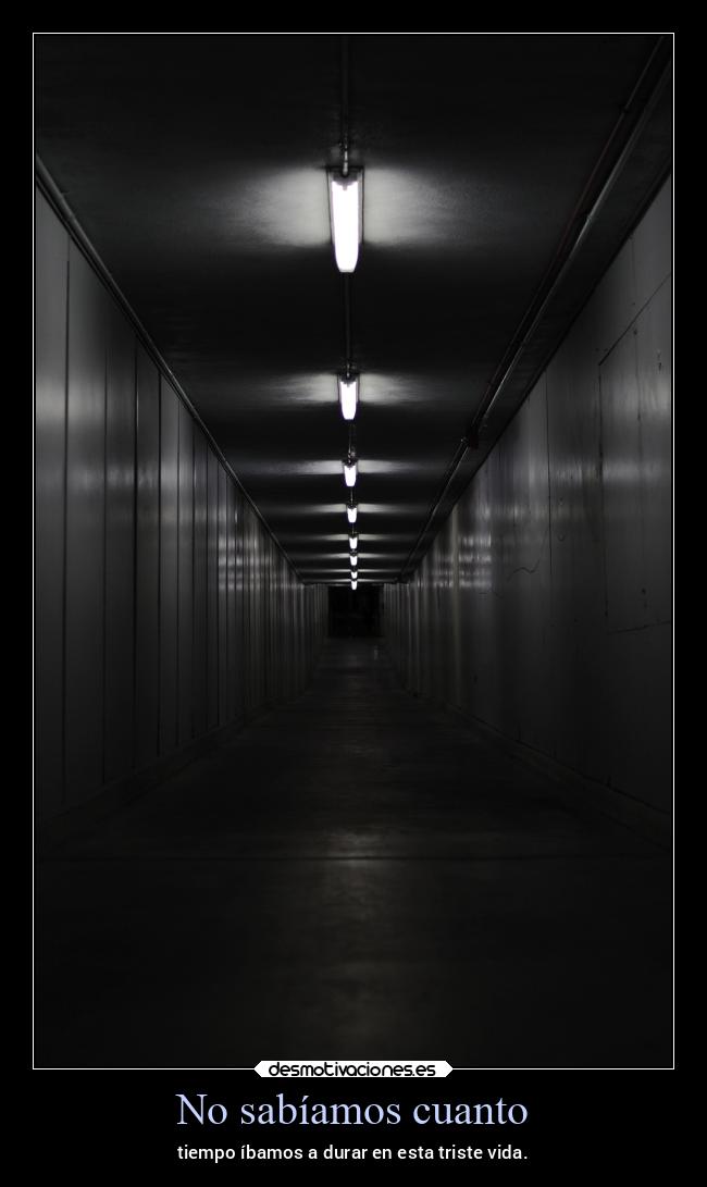 No sabíamos cuanto - tiempo íbamos a durar en esta triste vida.