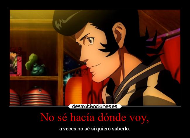 No sé hacía dónde voy, - a veces no sé si quiero saberlo.