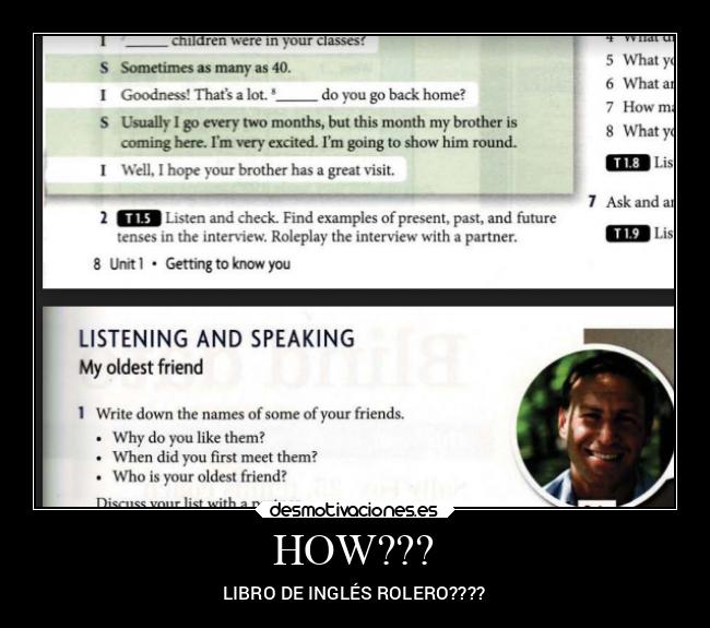 HOW??? - LIBRO DE INGLÉS ROLERO????