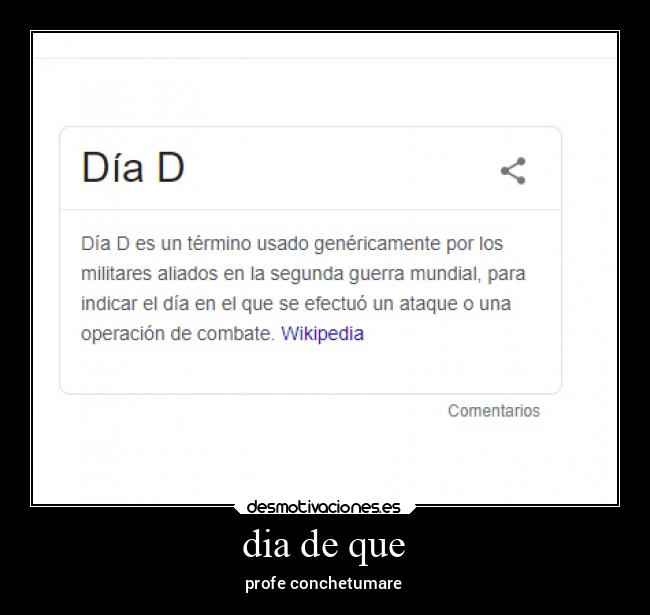 dia de que - profe conchetumare