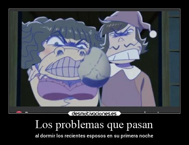 Los problemas que pasan - al dormir los recientes esposos en su primera noche