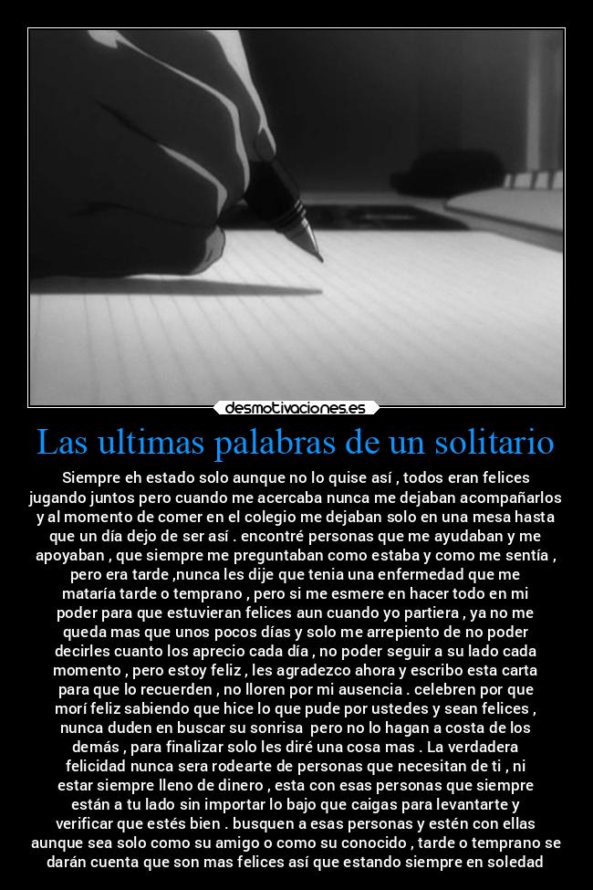 Las ultimas palabras de un solitario - 
