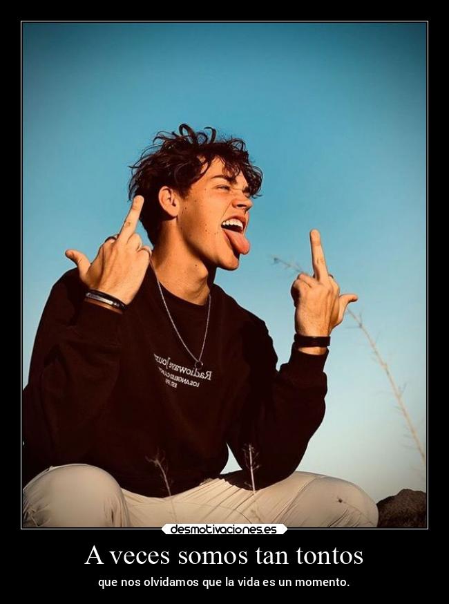 A veces somos tan tontos - que nos olvidamos que la vida es un momento.