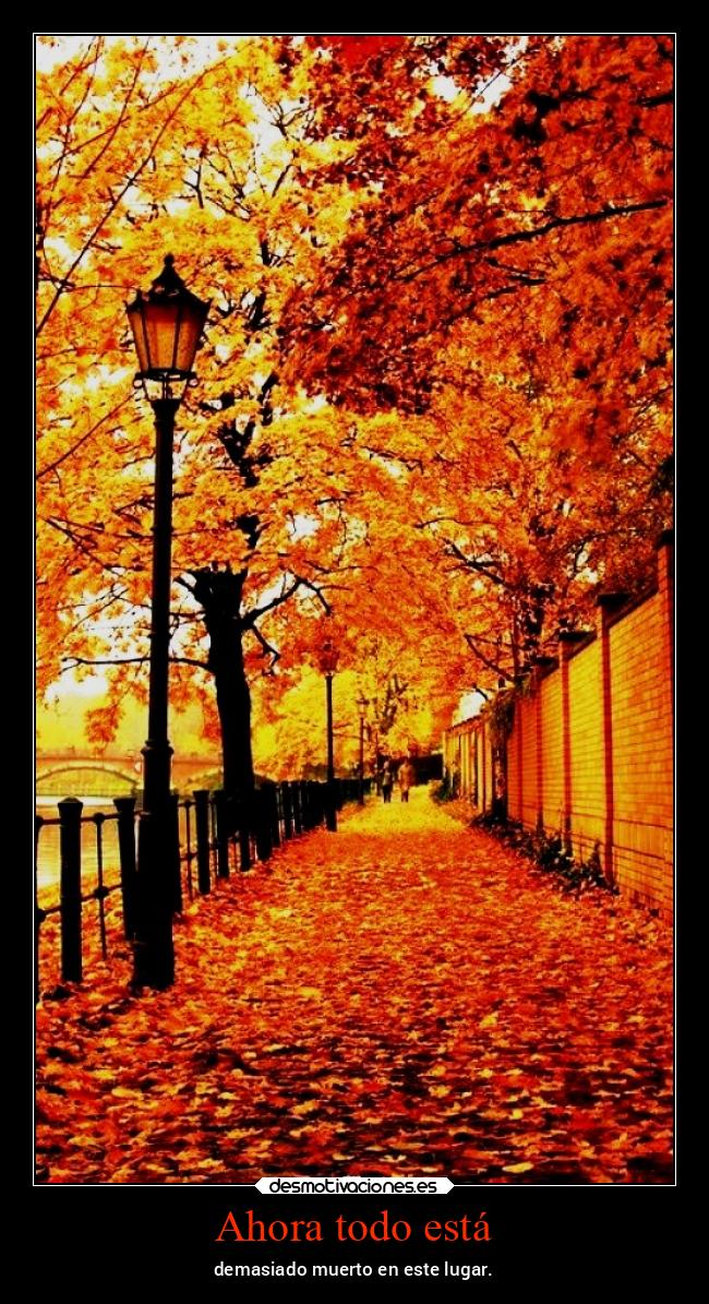 Ahora todo está - demasiado muerto en este lugar.