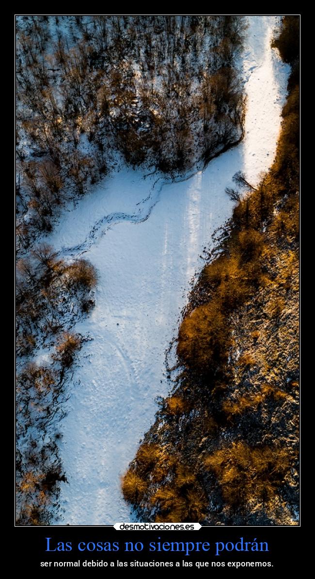 Las cosas no siempre podrán - ser normal debido a las situaciones a las que nos exponemos.