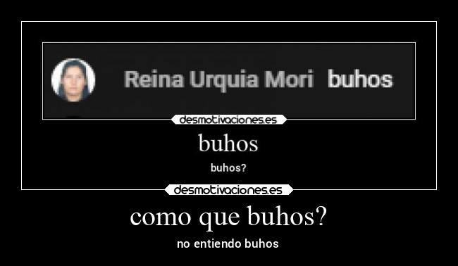 como que buhos? - no entiendo buhos