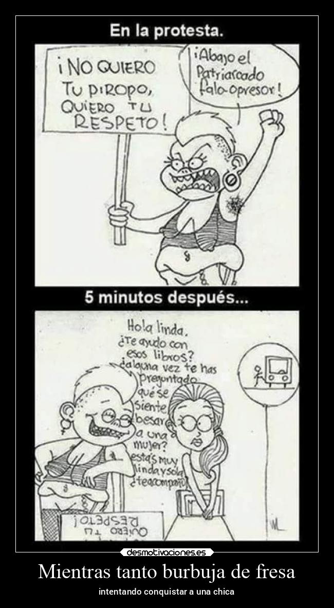 Mientras tanto burbuja de fresa - intentando conquistar a una chica