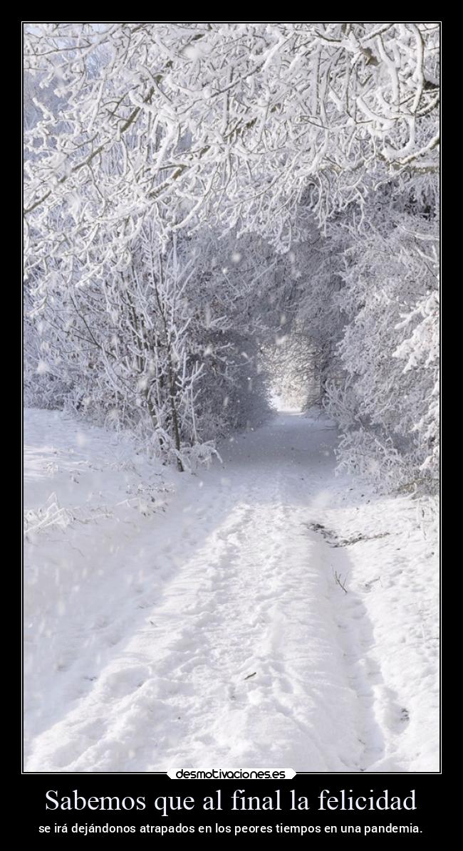Sabemos que al final la felicidad - se irá dejándonos atrapados en los peores tiempos en una pandemia.
