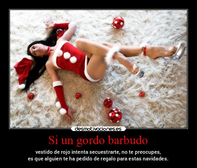 Si un gordo barbudo - vestido de rojo intenta secuestrarte, no te preocupes,
es que alguien te ha pedido de regalo para estas navidades.