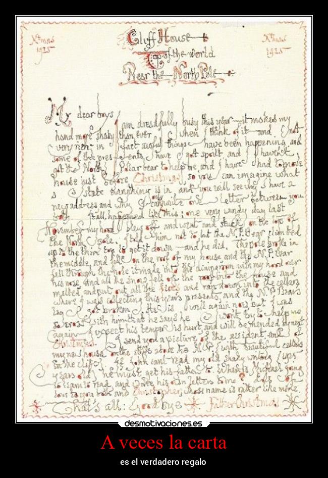 A veces la carta - es el verdadero regalo