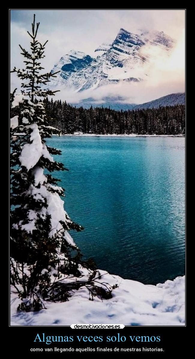 Algunas veces solo vemos - como van llegando aquellos finales de nuestras historias.