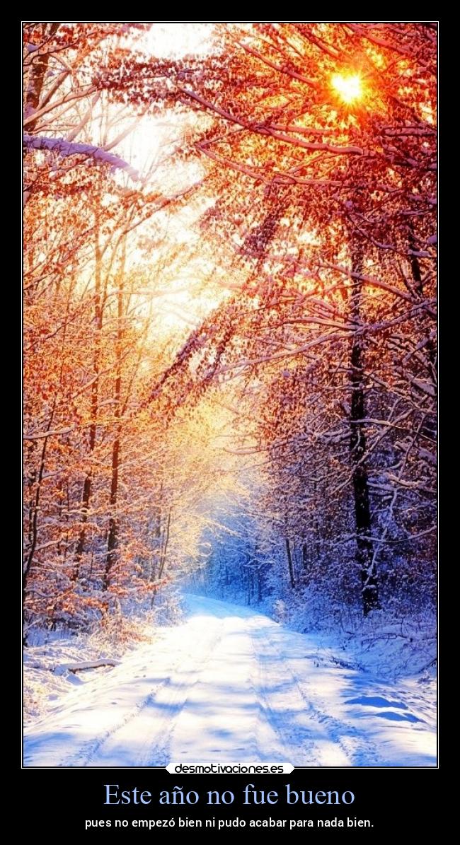 Este año no fue bueno - pues no empezó bien ni pudo acabar para nada bien.