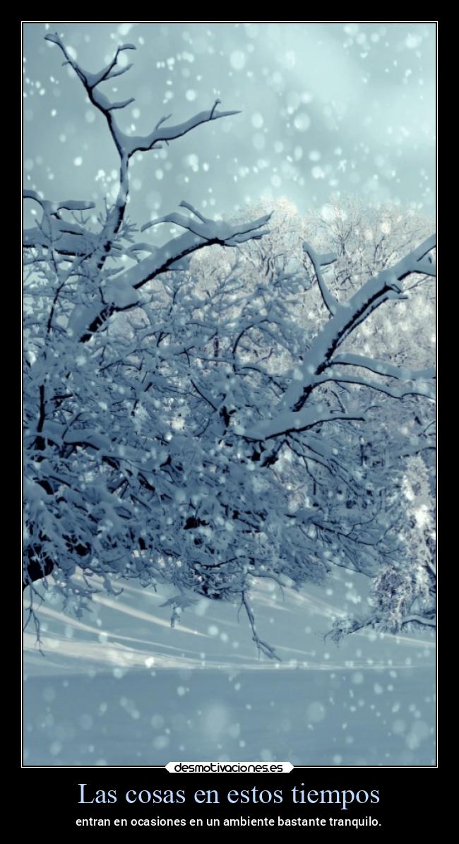 Las cosas en estos tiempos - entran en ocasiones en un ambiente bastante tranquilo.
