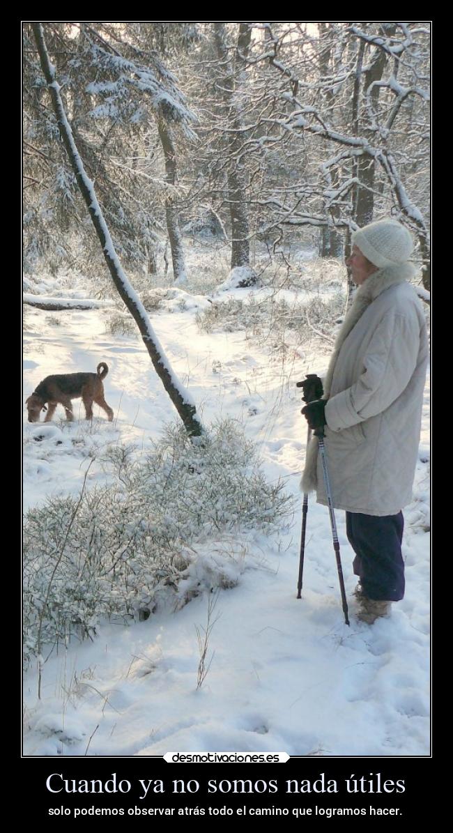 Cuando ya no somos nada útiles - solo podemos observar atrás todo el camino que logramos hacer.