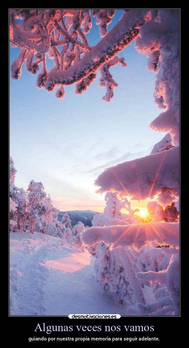 Algunas veces nos vamos - guiando por nuestra propia memoria para seguir adelante.