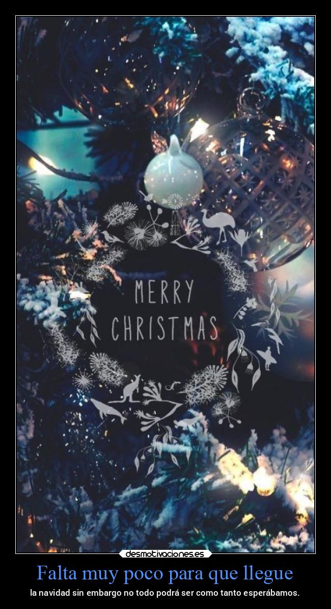Falta muy poco para que llegue - la navidad sin embargo no todo podrá ser como tanto esperábamos.