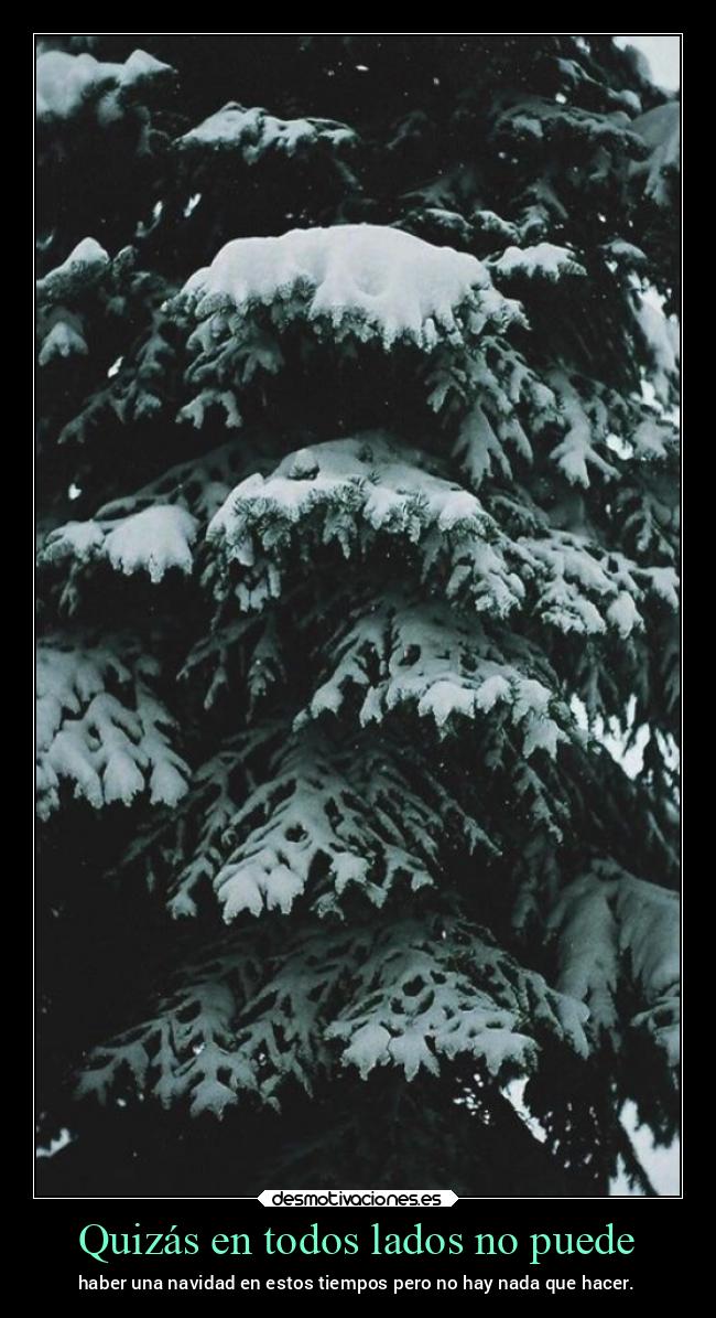 Quizás en todos lados no puede - haber una navidad en estos tiempos pero no hay nada que hacer.