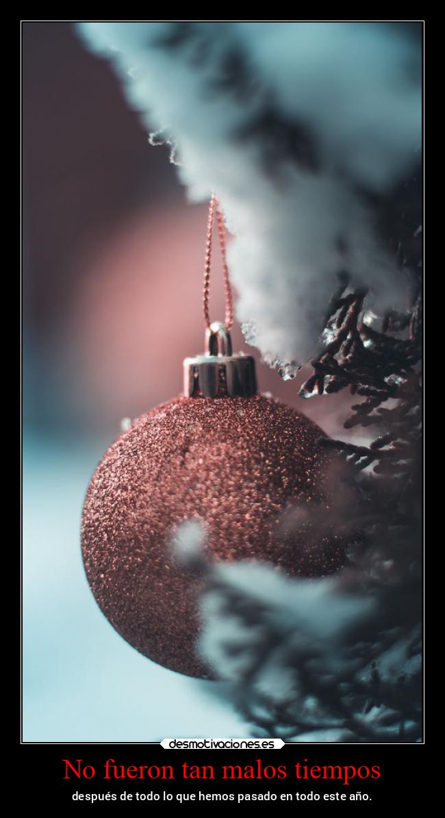 No fueron tan malos tiempos - después de todo lo que hemos pasado en todo este año.