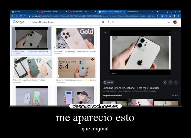 me aparecio esto - que original