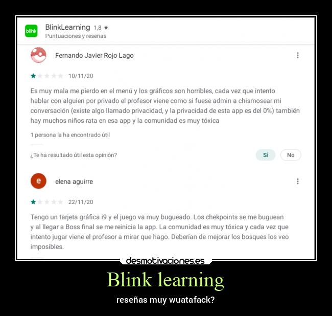 Blink learning - reseñas muy wuatafack?