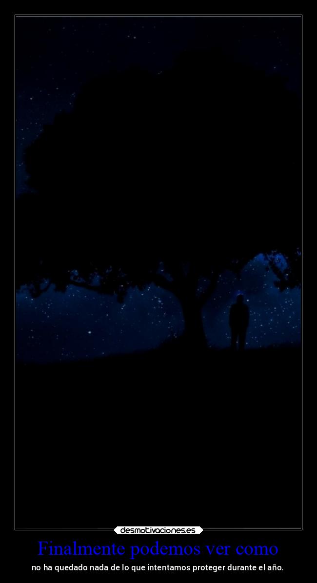 Finalmente podemos ver como - no ha quedado nada de lo que intentamos proteger durante el año.