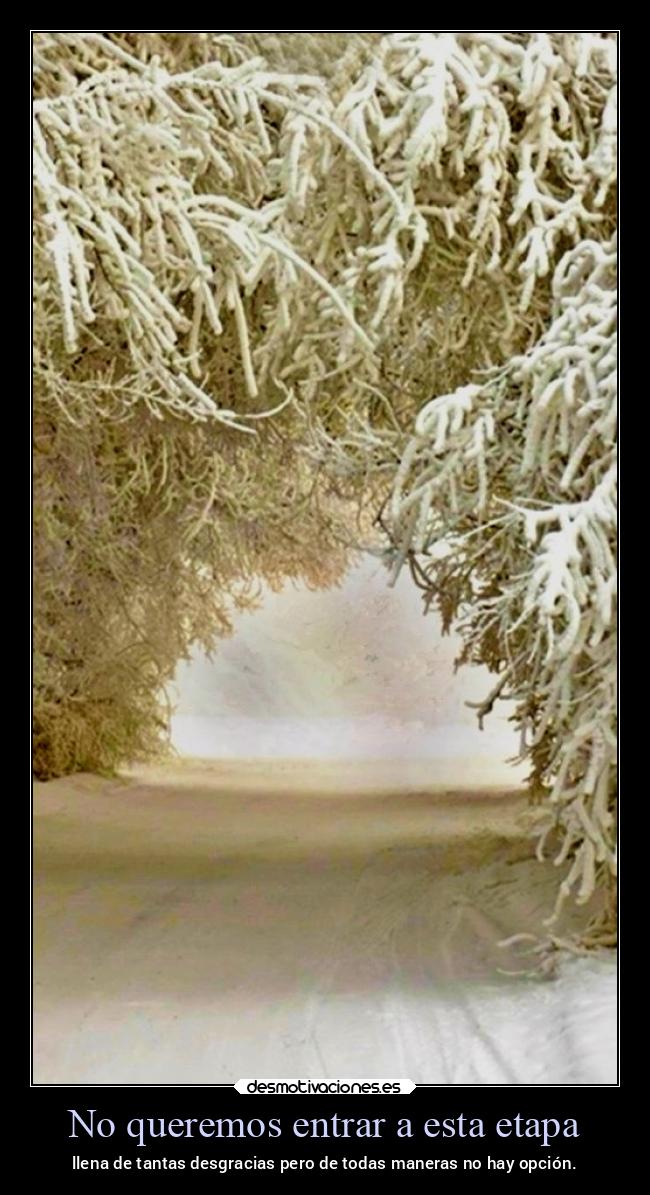 No queremos entrar a esta etapa - llena de tantas desgracias pero de todas maneras no hay opción.
