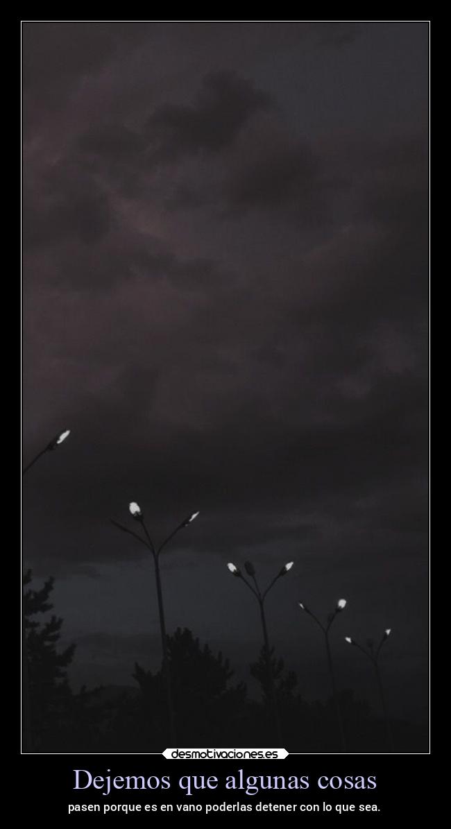 Dejemos que algunas cosas - pasen porque es en vano poderlas detener con lo que sea.