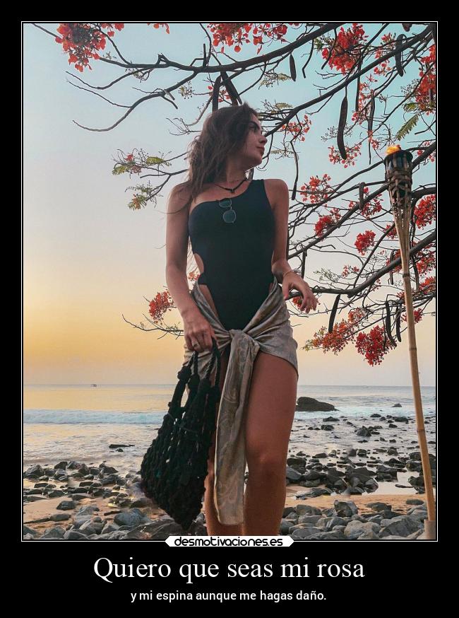 Quiero que seas mi rosa - y mi espina aunque me hagas daño.