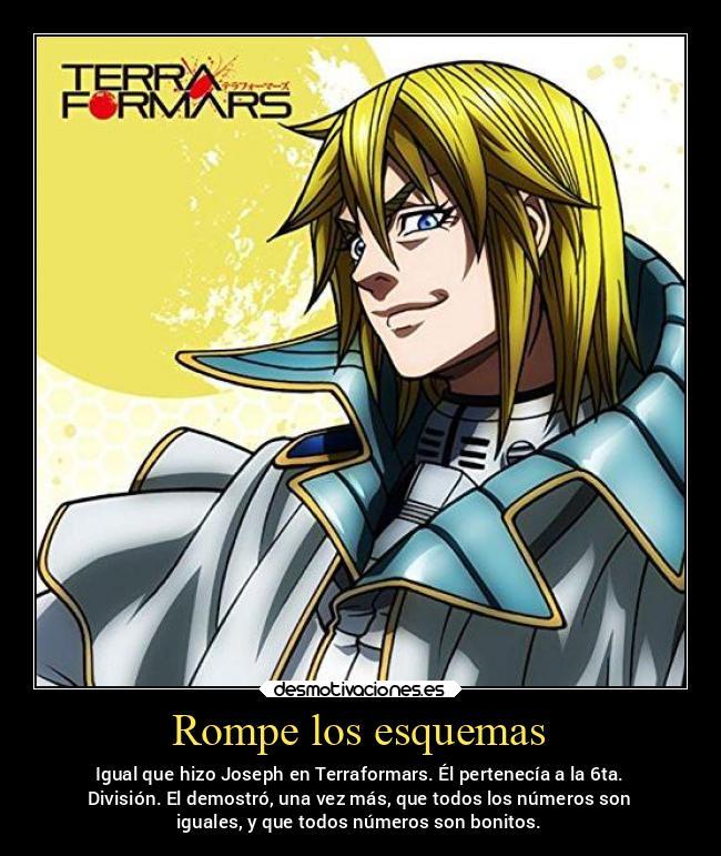 carteles anime numeroseis paratodasesaspersonasquesufrendeansiedad joseph terraformars desmotivaciones