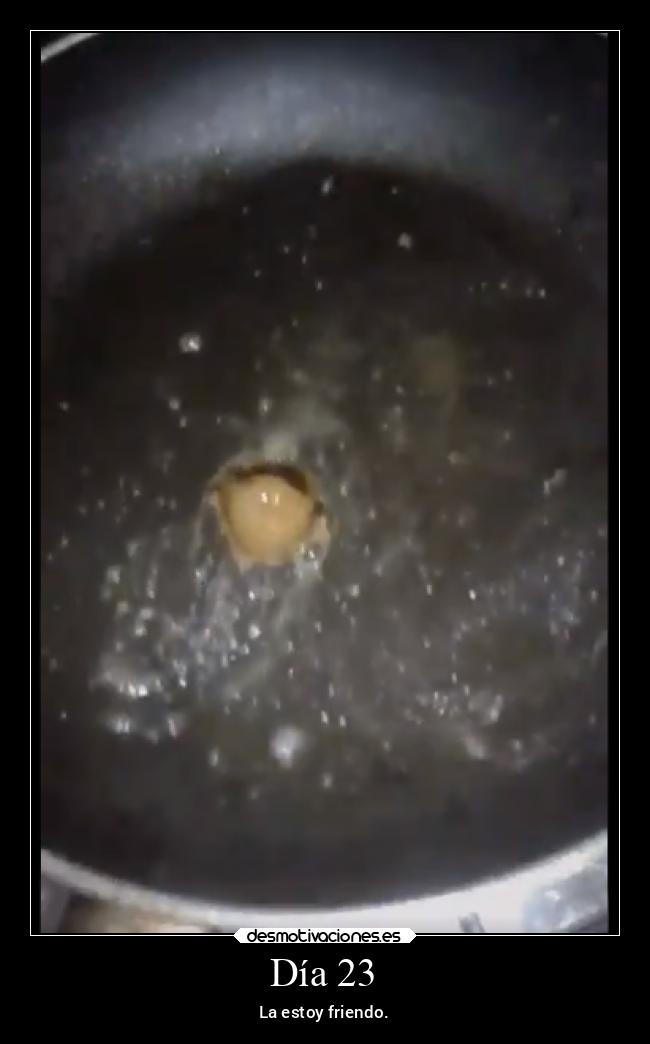 Día 23 - La estoy friendo.