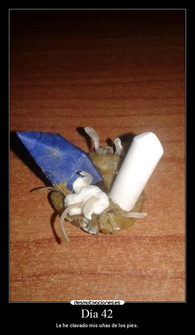 Día 42 - Le he clavado mis uñas de los pies.