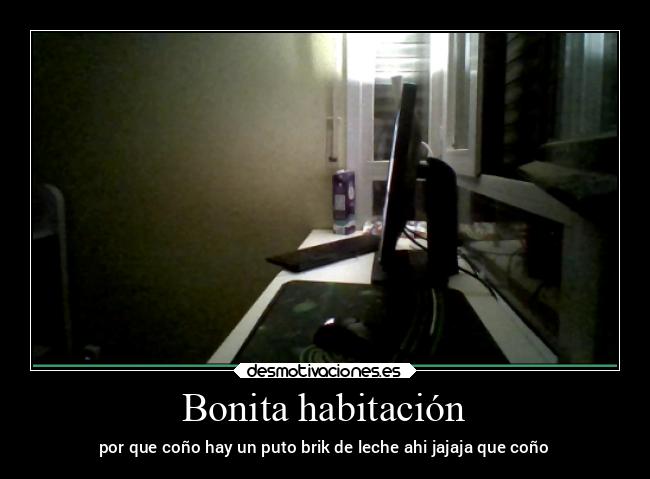 Bonita habitación - por que coño hay un puto brik de leche ahi jajaja que coño