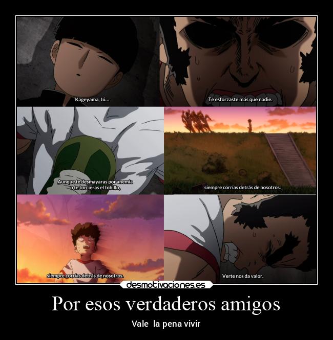 carteles amigos amigos anime mobpsycho100 shigeokageyama mob desmotivaciones