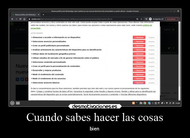 Cuando sabes hacer las cosas - bien