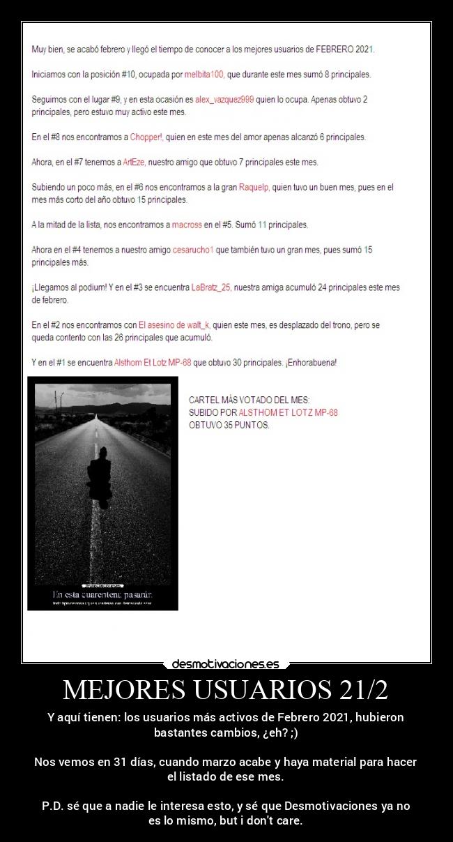 MEJORES USUARIOS 21/2 -