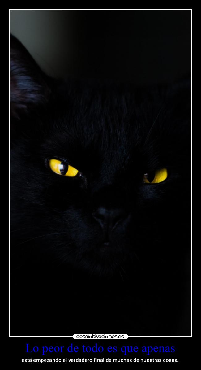 Lo peor de todo es que apenas - está empezando el verdadero final de muchas de nuestras cosas.