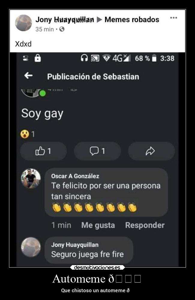 Automeme 😐 - Que chistoso un automeme 😐