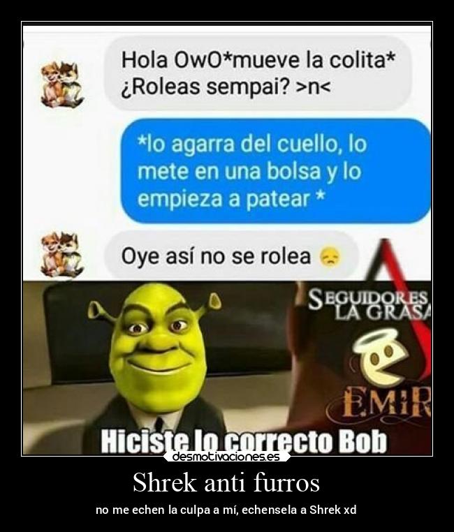 Shrek anti furros - no me echen la culpa a mí, echensela a Shrek xd