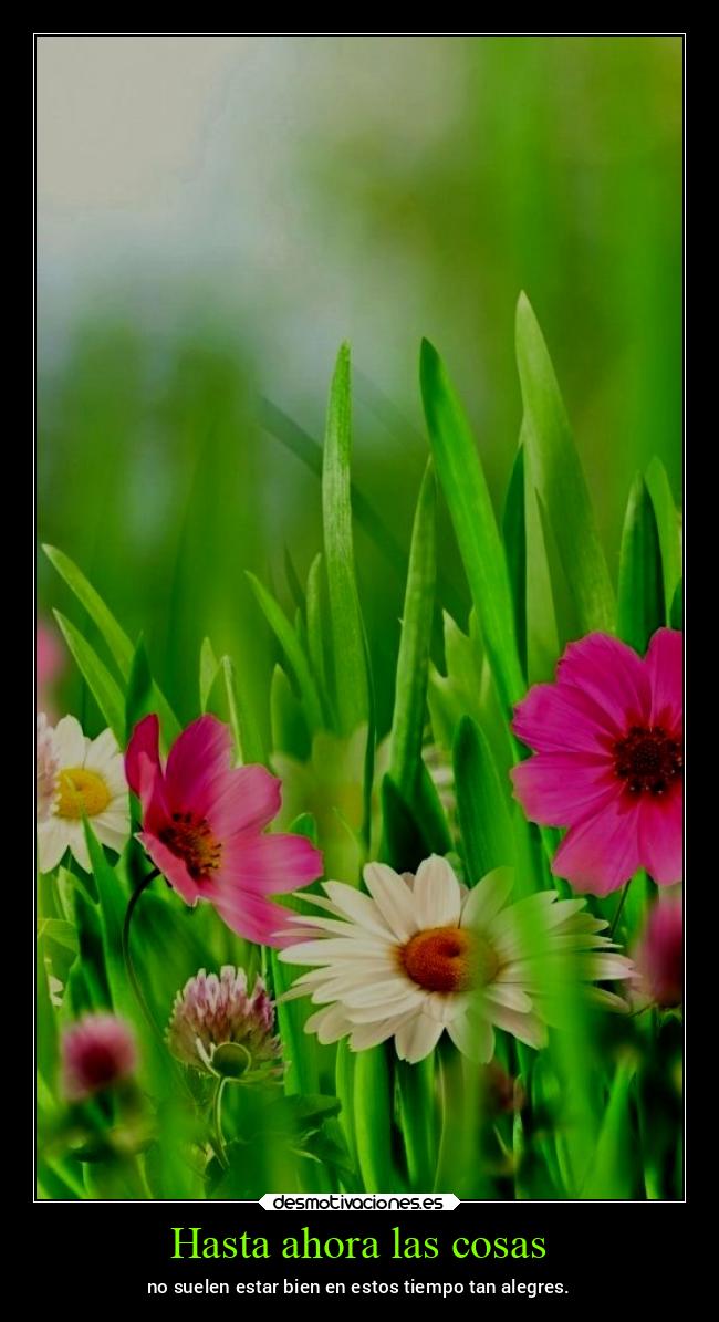 Hasta ahora las cosas - no suelen estar bien en estos tiempo tan alegres.