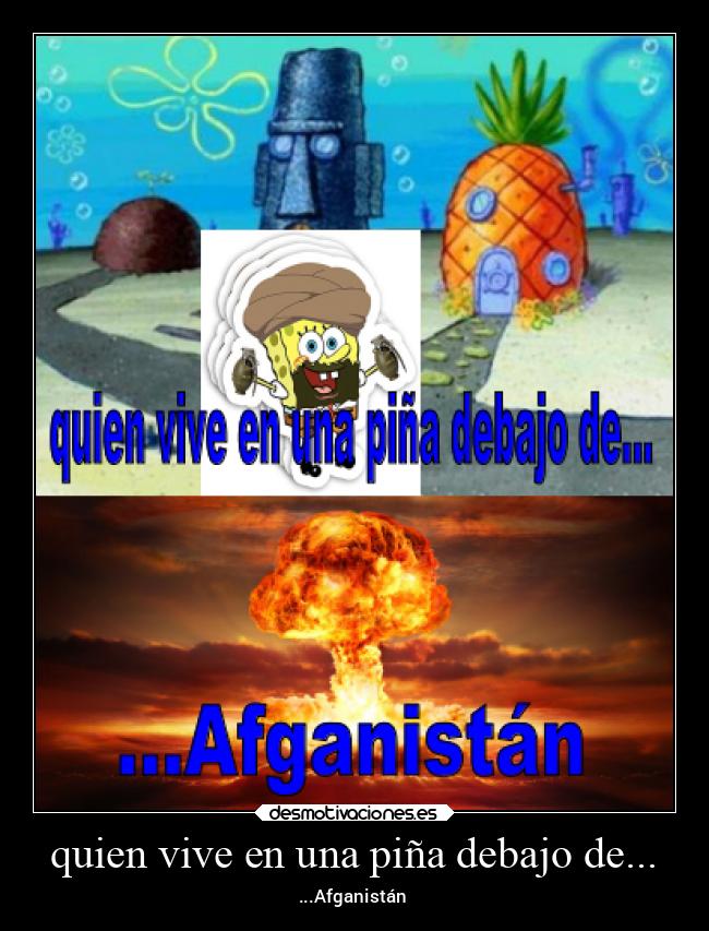 quien vive en una piña debajo de... - ...Afganistán
