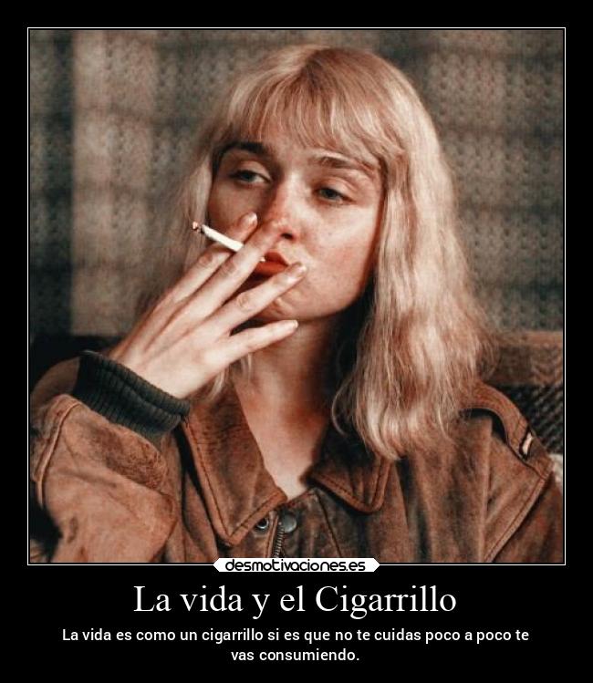 La vida y el Cigarrillo - La vida es como un cigarrillo si es que no te cuidas poco a poco te
vas consumiendo.