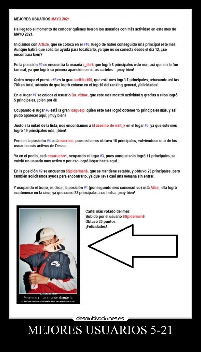 MEJORES USUARIOS 5-21 -