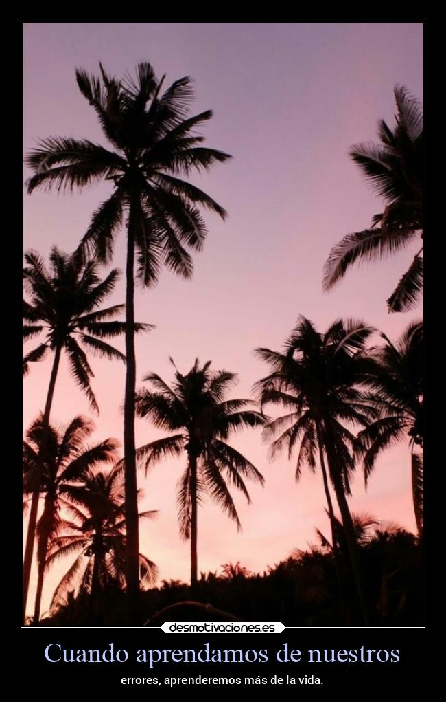 Cuando aprendamos de nuestros - errores, aprenderemos más de la vida.