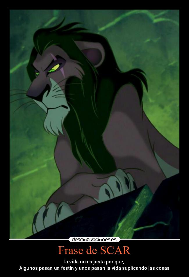Frase de SCAR - la vida no es justa por que,
Algunos pasan un festín y unos pasan la vida suplicando las cosas
