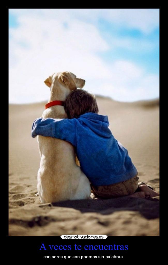 A veces te encuentras - con seres que son poemas sin palabras.