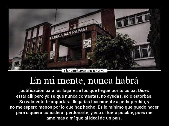 En mi mente, nunca habrá -