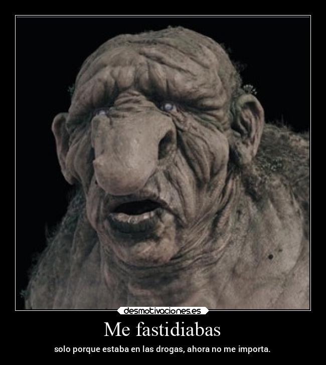 Me fastidiabas - solo porque estaba en las drogas, ahora no me importa.